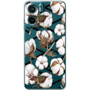 Прозорий чохол BoxFace Motorola Moto E15 Cotton flowers