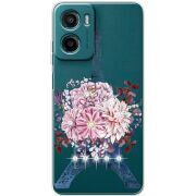 Чохол зі стразами Motorola Moto E15 Eiffel Tower