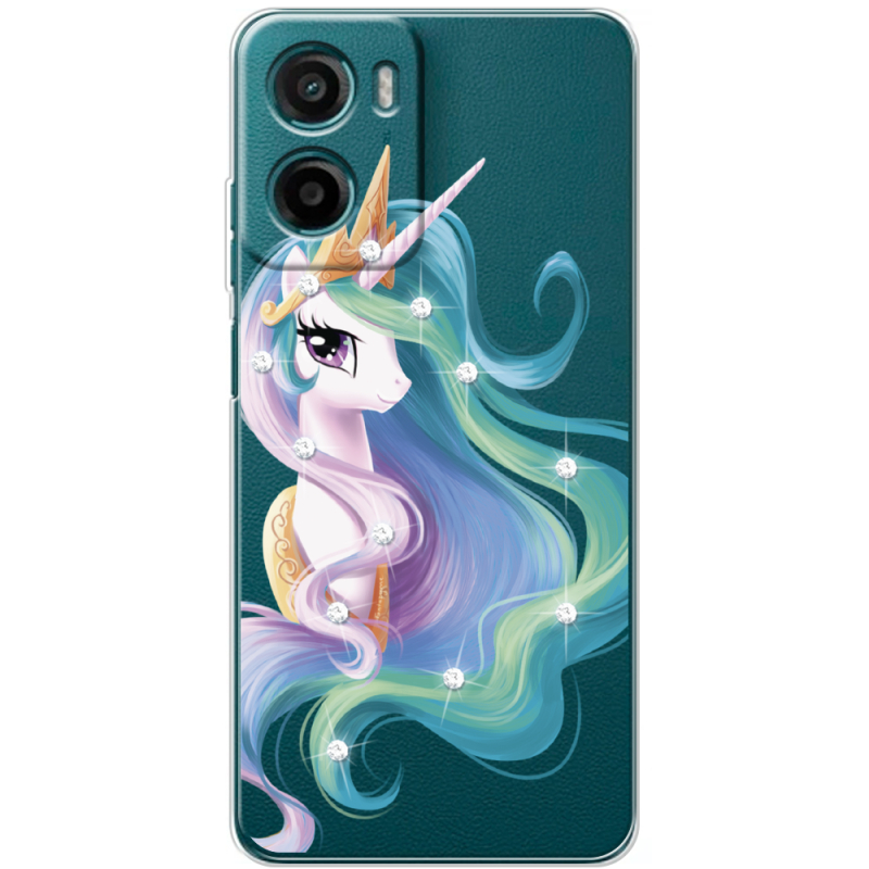 Чохол зі стразами Motorola Moto E15 Unicorn Queen