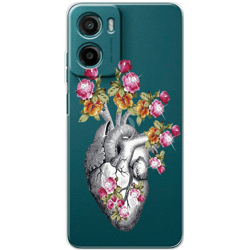 Чохол зі стразами Motorola Moto E15 Heart