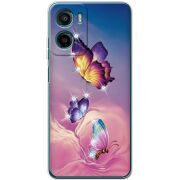 Чохол зі стразами Motorola Moto E15 Butterflies