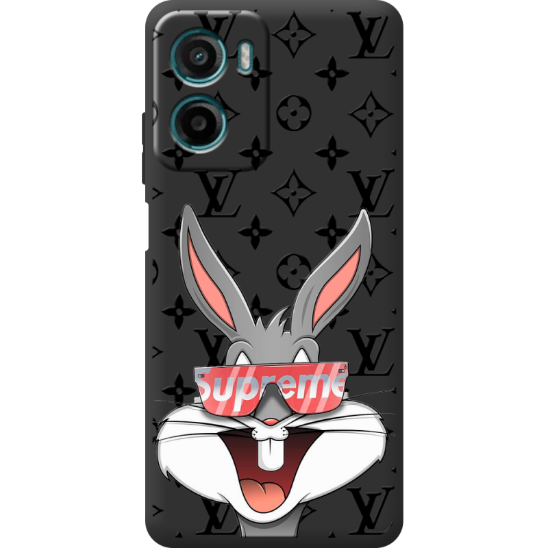 Чорний чохол BoxFace Motorola Moto E15 looney bunny