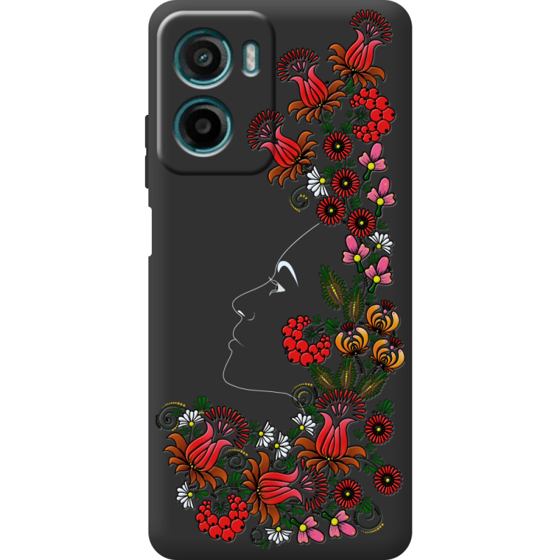 Чорний чохол BoxFace Motorola Moto E15 3D Ukrainian Muse