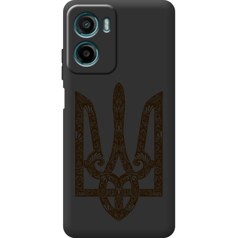 Чорний чохол BoxFace Motorola Moto E15 Ukrainian Trident