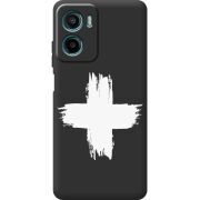 Чорний чохол BoxFace Motorola Moto E15 Білий хрест ЗСУ