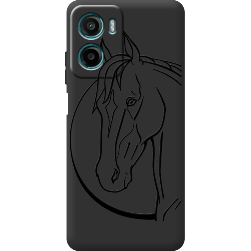 Чорний чохол BoxFace Motorola Moto E15 Horse