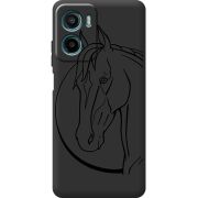 Чорний чохол BoxFace Motorola Moto E15 Horse