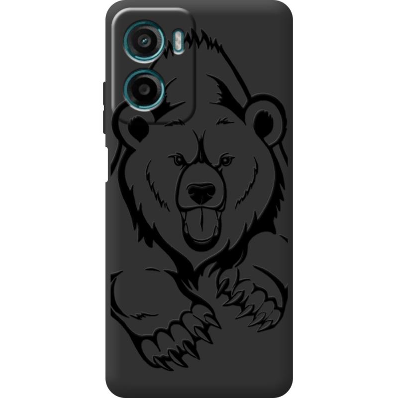 Чорний чохол BoxFace Motorola Moto E15 Grizzly Bear