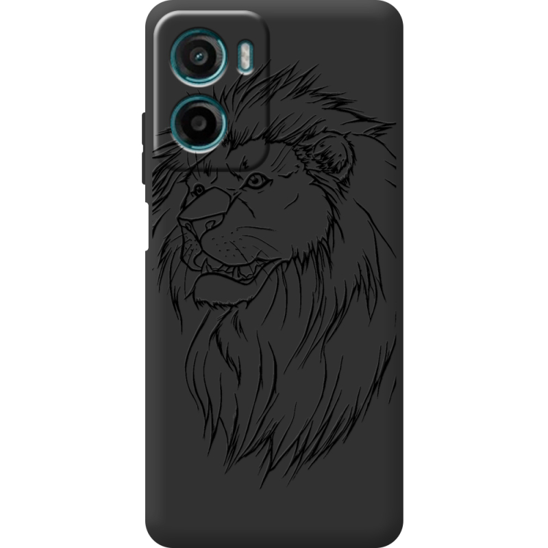 Чорний чохол BoxFace Motorola Moto E15 Lion