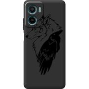 Чорний чохол BoxFace Motorola Moto E15 Wolf and Raven