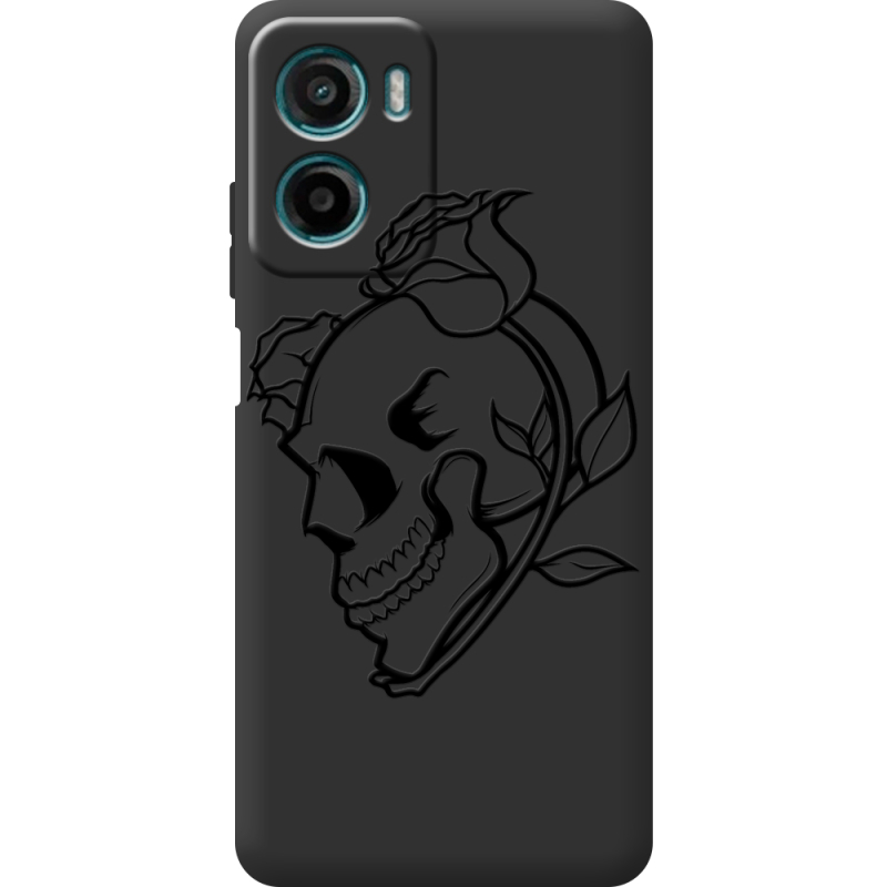 Чорний чохол BoxFace Motorola Moto E15 Skull and Roses