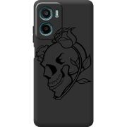 Чорний чохол BoxFace Motorola Moto E15 Skull and Roses