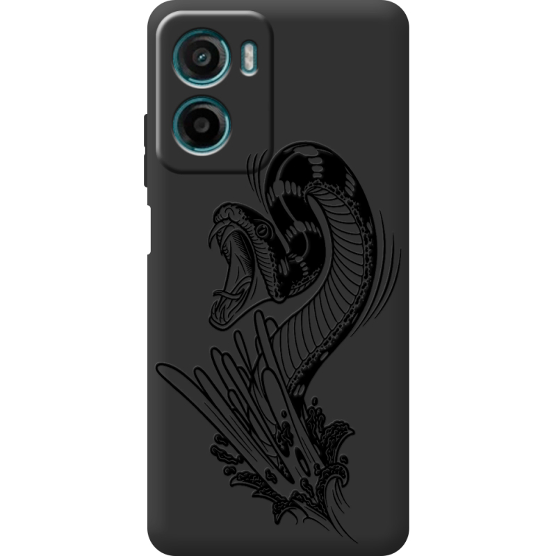 Чорний чохол BoxFace Motorola Moto E15 Snake