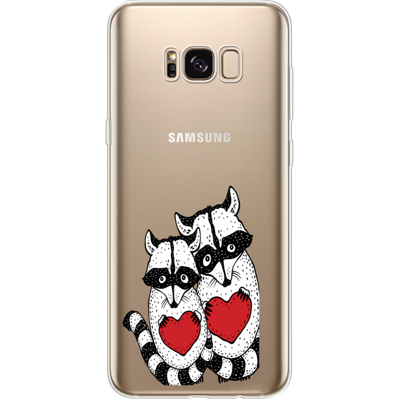 Прозрачный чехол Uprint Samsung G955 Galaxy S8 Plus Raccoons in love