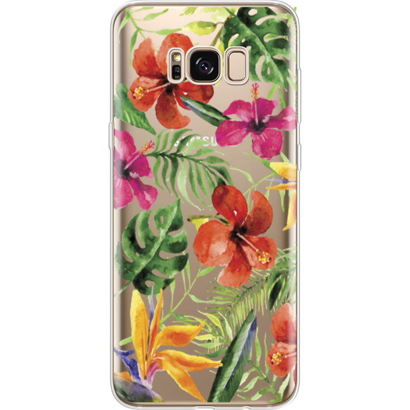 Прозрачный чехол Uprint Samsung G955 Galaxy S8 Plus Tropical Flowers