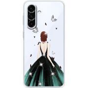 Чохол зі стразами Samsung Galaxy A17 (A176) Girl in the green dress