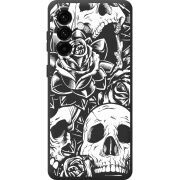 Чорний чохол BoxFace Samsung Galaxy A17 (A176) Skull and Roses