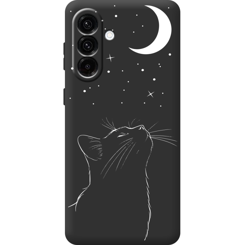 Чорний чохол BoxFace Samsung Galaxy A17 (A175) Місячний кіт