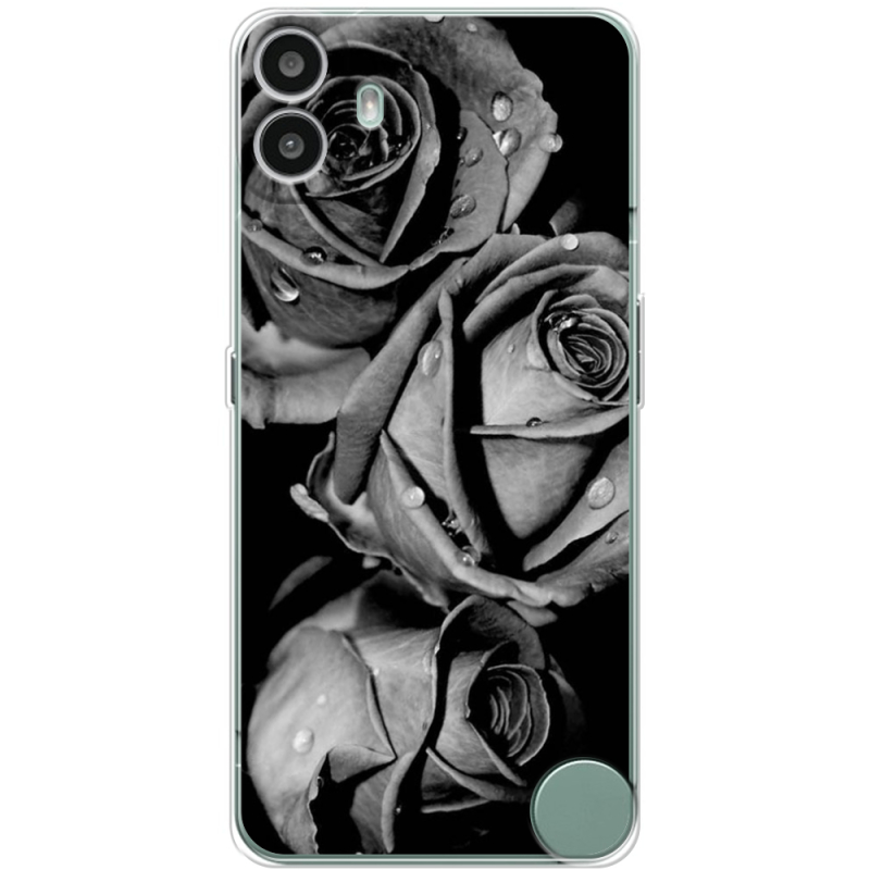 Чохол BoxFace Nothing CMF Phone 1 Black and White Roses