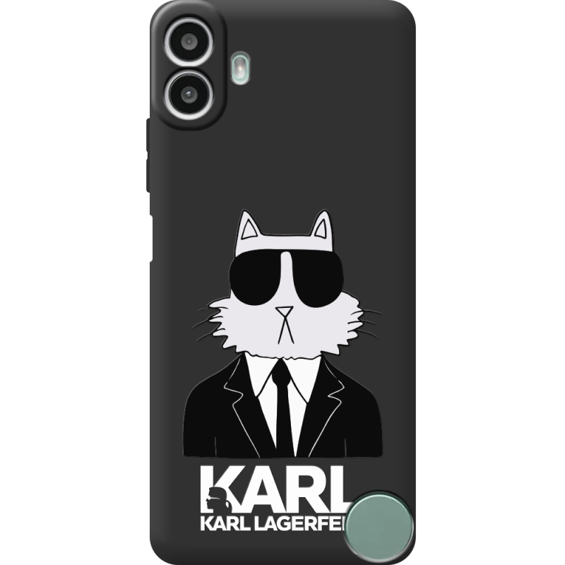 Чорний чохол BoxFace Nothing CMF Phone 1 Cat in Black