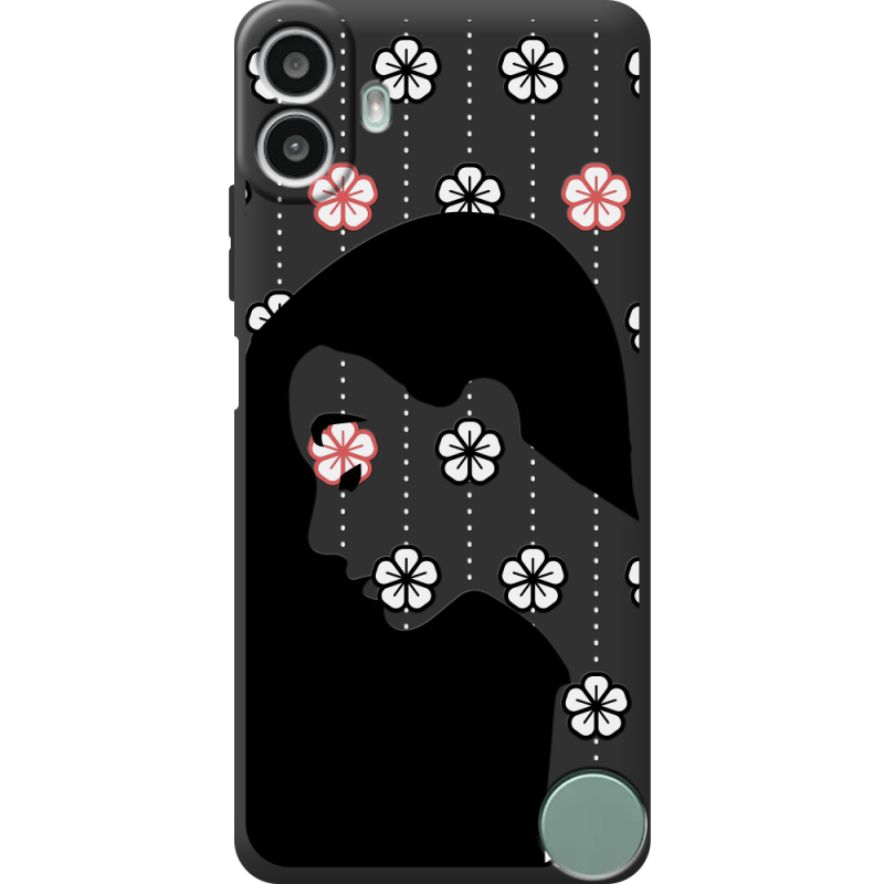 Чорний чохол BoxFace Nothing CMF Phone 1 Flower Hair