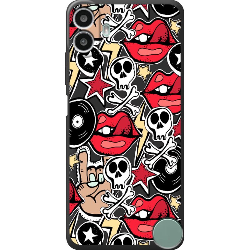 Чорний чохол BoxFace Nothing CMF Phone 1 Rock Graffiti