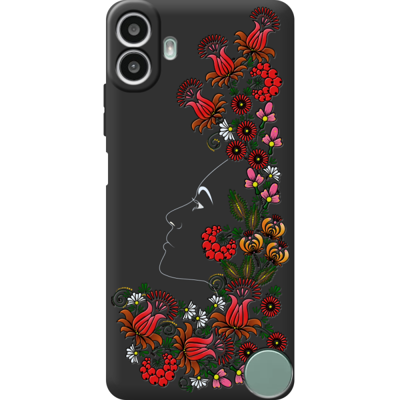 Чорний чохол BoxFace Nothing CMF Phone 1 3D Ukrainian Muse