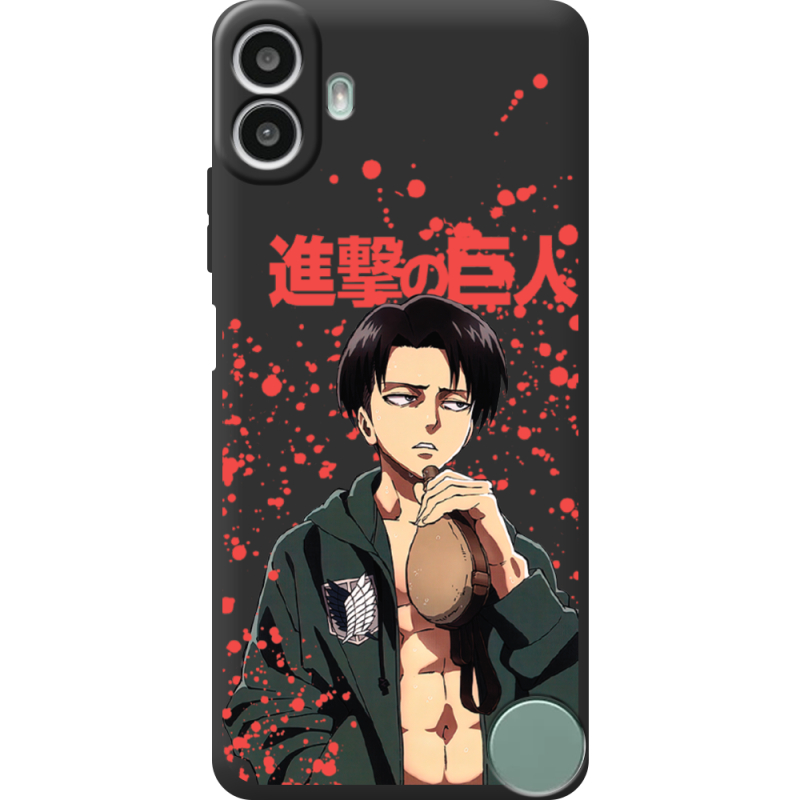 Чорний чохол BoxFace Nothing CMF Phone 1 Атака Титанов Леви