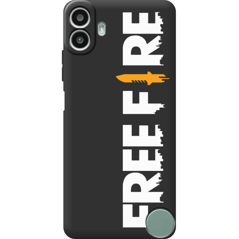 Чорний чохол BoxFace Nothing CMF Phone 1 Free Fire White Logo