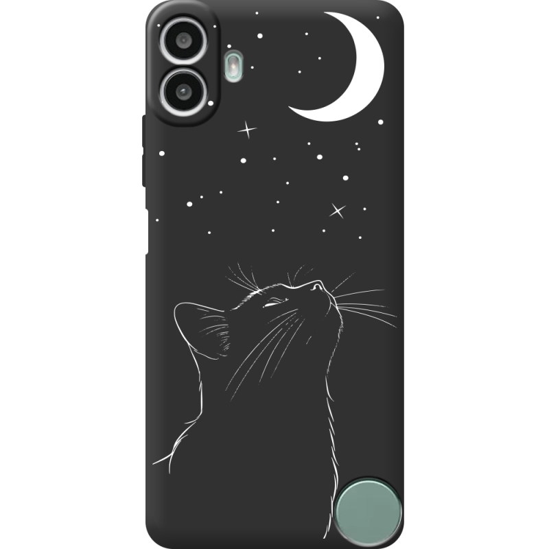 Чорний чохол BoxFace Nothing CMF Phone 1 Місячний кіт