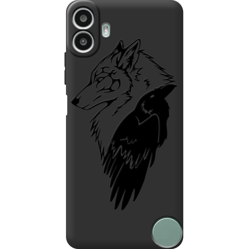 Чорний чохол BoxFace Nothing CMF Phone 1 Wolf and Raven
