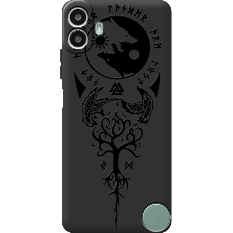 Чорний чохол BoxFace Nothing CMF Phone 1 Hugin and Munin