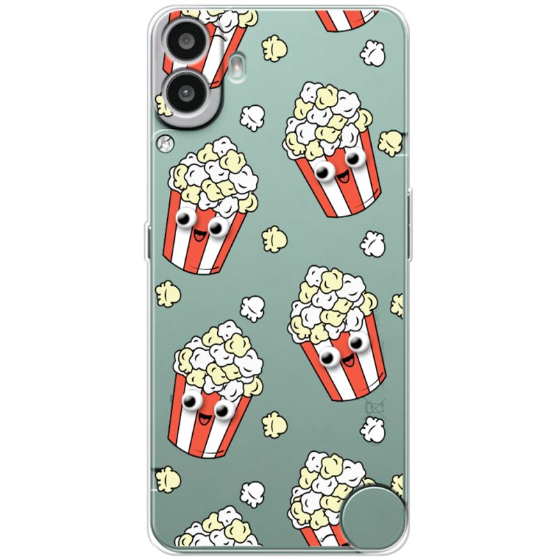 Прозорий чохол BoxFace Nothing CMF Phone 1 с 3D-глазками Popcorn