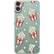 Прозорий чохол BoxFace Nothing CMF Phone 1 с 3D-глазками Popcorn