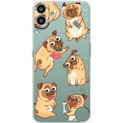 Прозорий чохол BoxFace Nothing CMF Phone 1 с 3D-глазками Pug