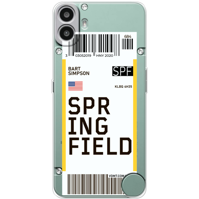 Прозорий чохол BoxFace Nothing CMF Phone 1 Ticket Springfield
