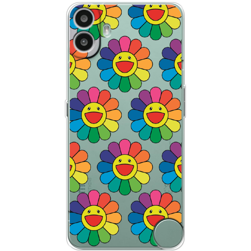 Прозорий чохол BoxFace Nothing CMF Phone 1 Hippie Flowers