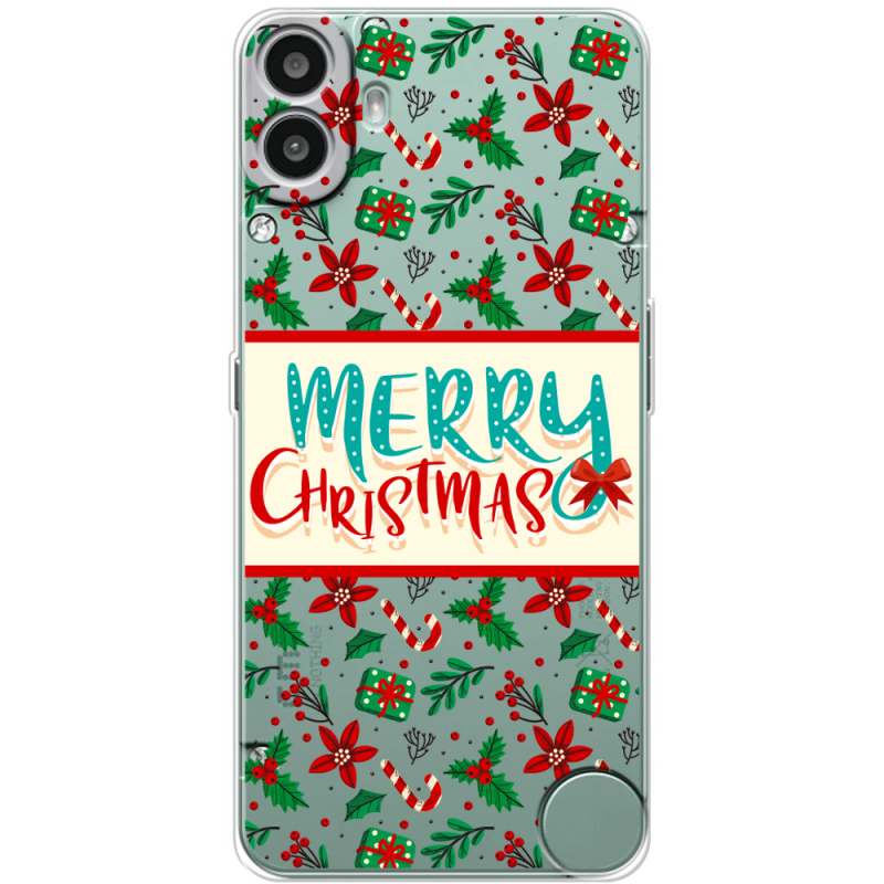 Прозорий чохол BoxFace Nothing CMF Phone 1 Vintage Christmas Pattern