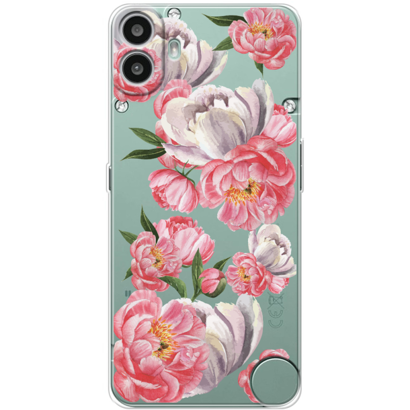Прозорий чохол BoxFace Nothing CMF Phone 1 Peony Watercolor Style