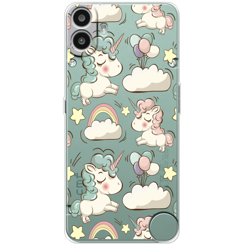Прозорий чохол BoxFace Nothing CMF Phone 1 Unicorns