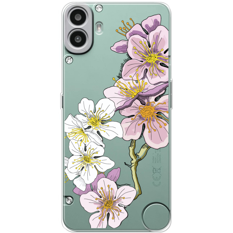 Прозорий чохол BoxFace Nothing CMF Phone 1 Cherry Blossom