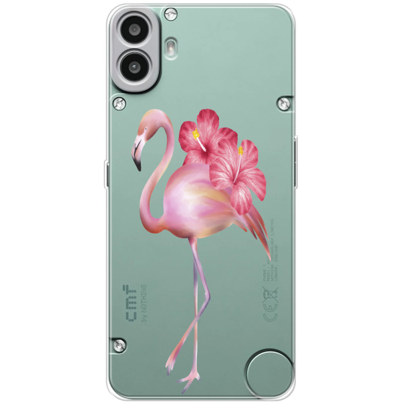 Прозорий чохол BoxFace Nothing CMF Phone 1 Floral Flamingo