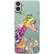 Прозорий чохол BoxFace Nothing CMF Phone 1 Colorful Giraffe