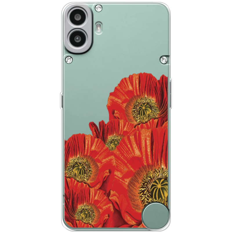 Прозорий чохол BoxFace Nothing CMF Phone 1 Red Poppies