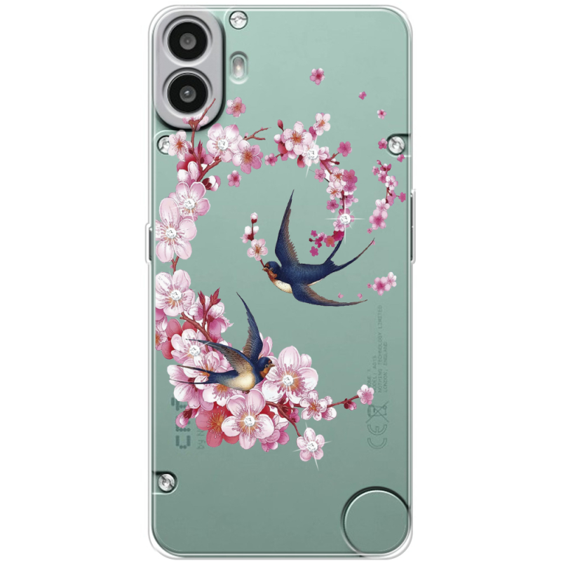 Чохол зі стразами Nothing CMF Phone 1 Swallows and Bloom