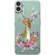 Чохол зі стразами Nothing CMF Phone 1 Deer with flowers