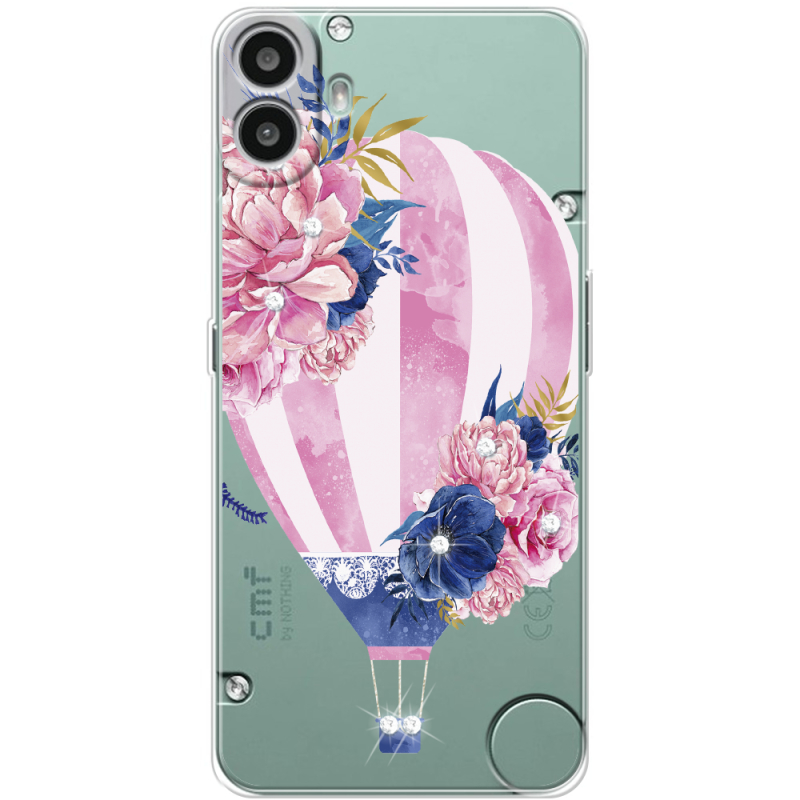 Чохол зі стразами Nothing CMF Phone 1 Pink Air Baloon