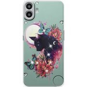 Чохол зі стразами Nothing CMF Phone 1 Cat in Flowers