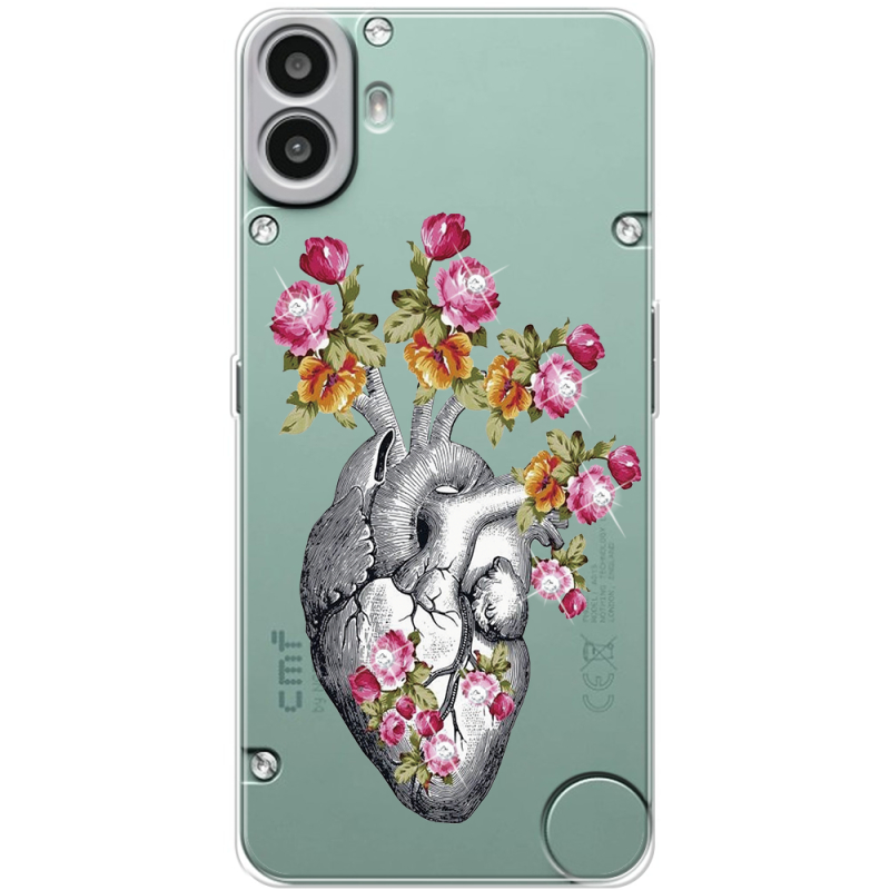 Чохол зі стразами Nothing CMF Phone 1 Heart