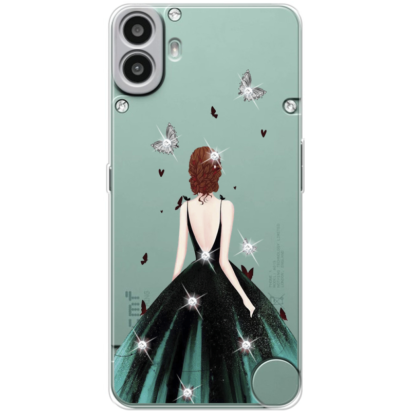 Чохол зі стразами Nothing CMF Phone 1 Girl in the green dress